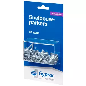 Gyproc snelbouwparkers voor het fixeren van metalen profielen