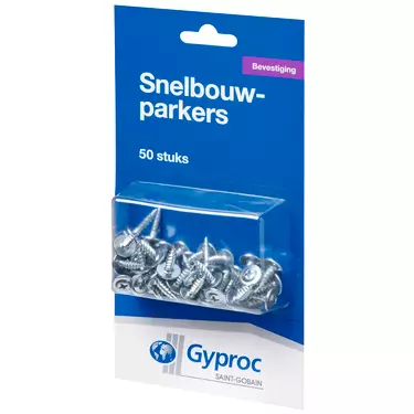 Gyproc snelbouwparkers voor het fixeren van metalen profielen