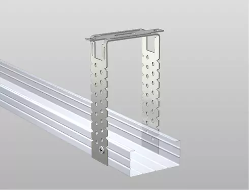 Gyproc Bevestigingsbeugel bevestigd aan metalen profiel